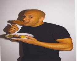 Vin Diesel eating non vegetarian food